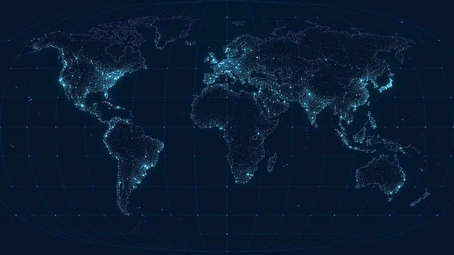 Abstract world map made from coordinate lines